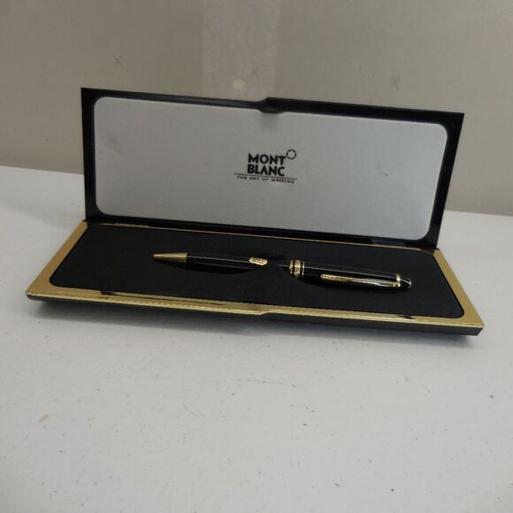 VINTAGE MONTBLANC Meisterstück Classique Ballpoint Pen, Black w/Gold Trim W/Box - Picture 4 of 13